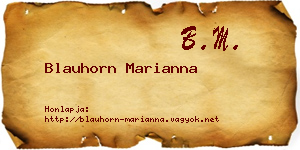 Blauhorn Marianna névjegykártya